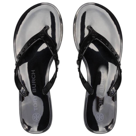 TORY BURCH Women's Studded Jelly Thongs Sandals Flats - Picture 4 of 12